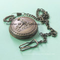 Custom Japan Movement Analog Quartz Pocket Watch with Train